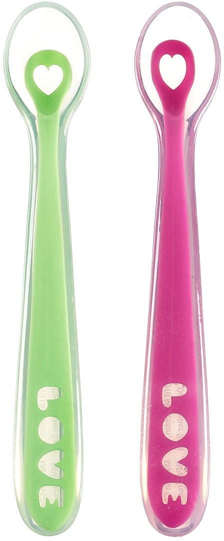 Munchkin Silicone Spoons, 2-Pack - Green/Pink - 27106-GIRL