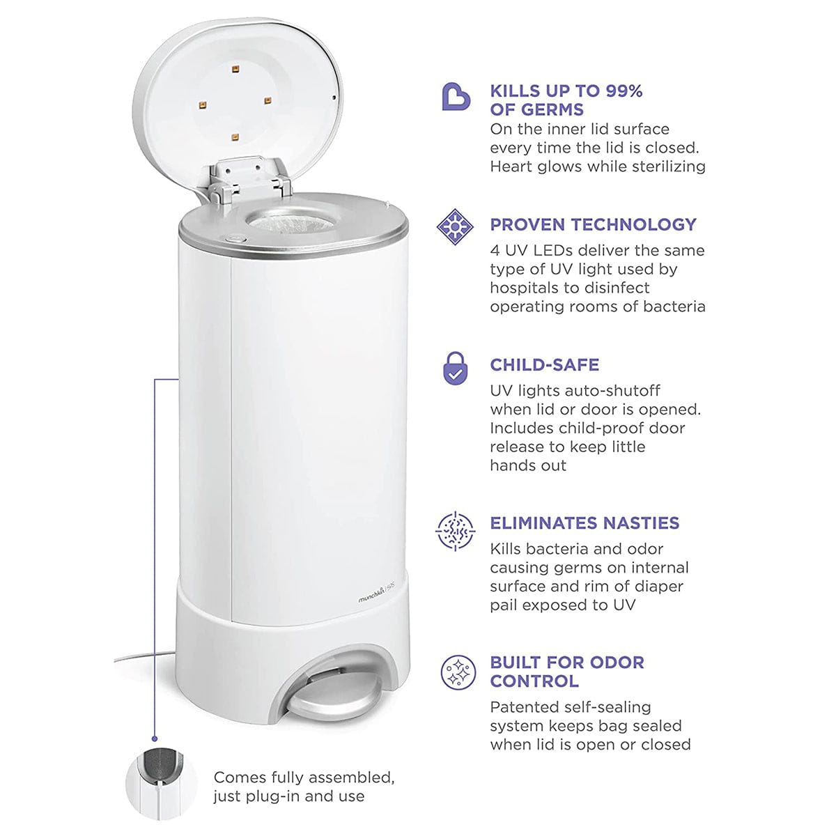 Munchkin UV Diaper Pail - 38304001
