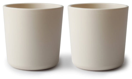 Mushie Dinnerware Cups for Kids, Set of 2 - Ivory - MDC-315