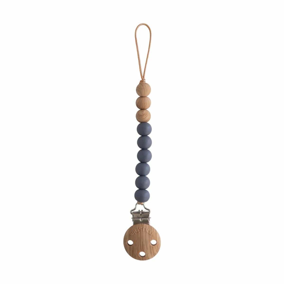 Mushie Eva Silicone Pacifier Clip - Iron - MPC-9009