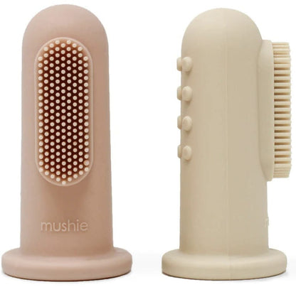 Mushie Finger Toothbrush Set - Shifting Sand / Blush - MFT-403