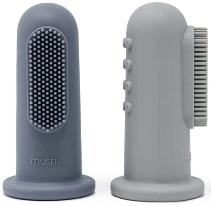 Mushie Finger Toothbrush Set - Tradewinds / Stone - MFT-401