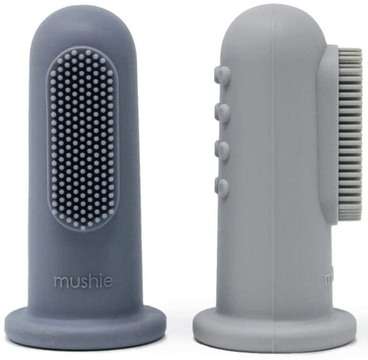 Mushie Finger Toothbrush Set - Tradewinds / Stone - MFT-401