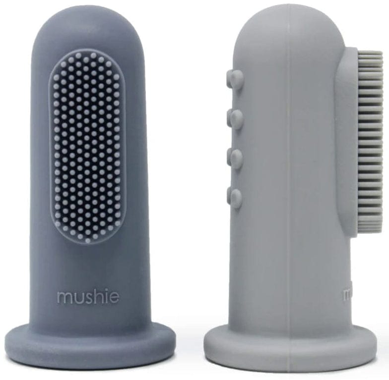 Mushie Finger Toothbrush Set - Tradewinds / Stone - MFT-401