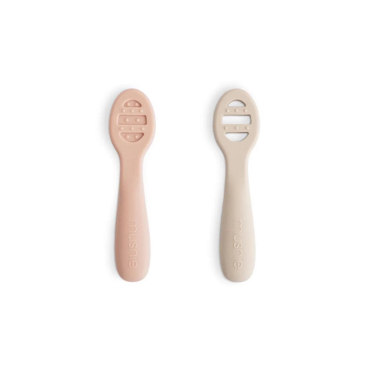 Mushie First Feeding Baby Spoons 2-Pack - Blush / Shifting Sand - FFBS-1002