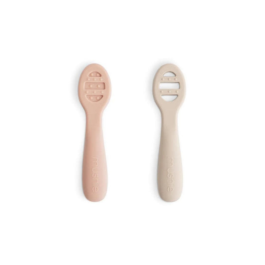 Mushie First Feeding Baby Spoons 2-Pack - Blush / Shifting Sand - FFBS-1002