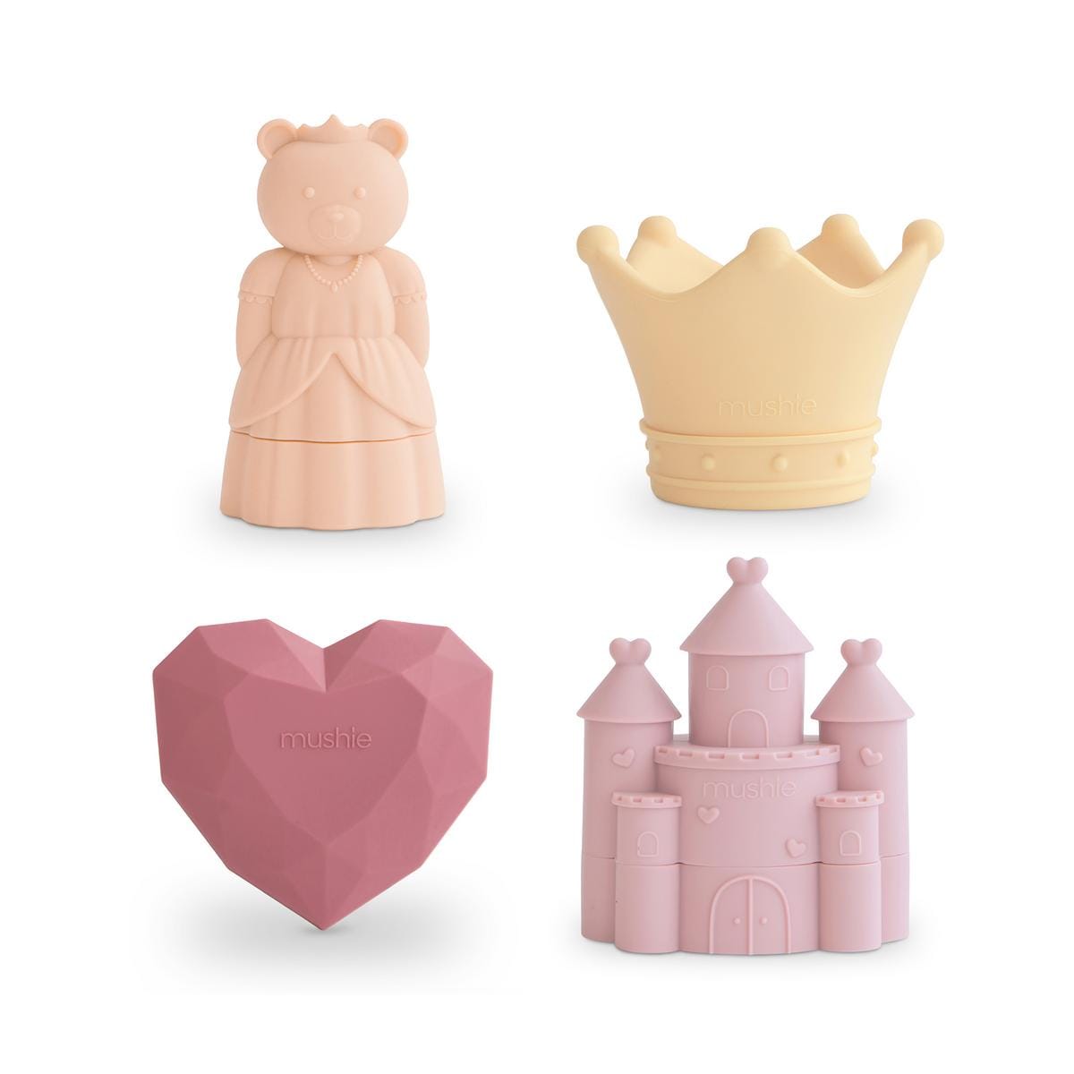 Mushie Mold Free Bath Play Set, 4 Pack - Princess - MFBS-4001