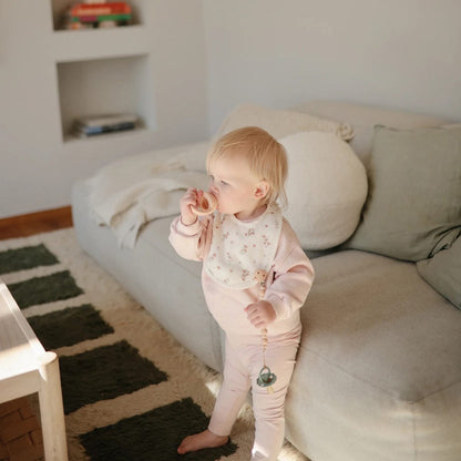 Mushie Muslin Bib, 2 Pack - Blush / Pink Floral - MMB-1001