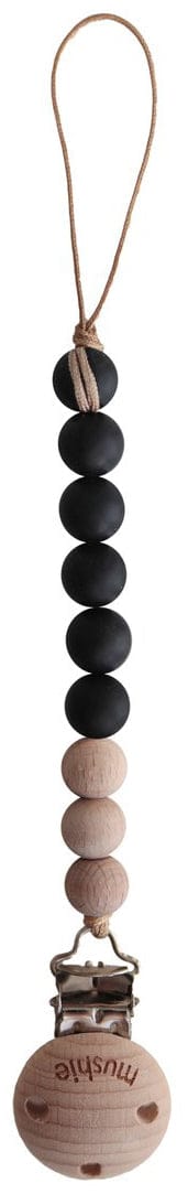 Mushie Pacifier Clip Cleo - Black - MPC-3002