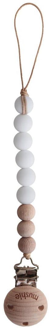 Mushie Pacifier Clip Cleo - White - MPC-3017-1