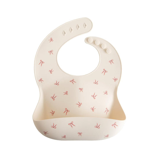 Mushie Silicone Baby Bib - Bows - SB-1057