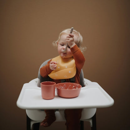 Mushie Silicone Baby Bib - Cambridge Blue - SB-1001