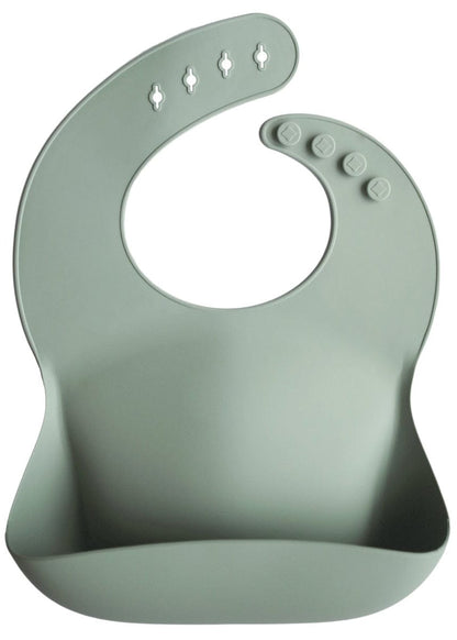 Mushie Silicone Baby Bib - Cambridge Blue - SB-1001