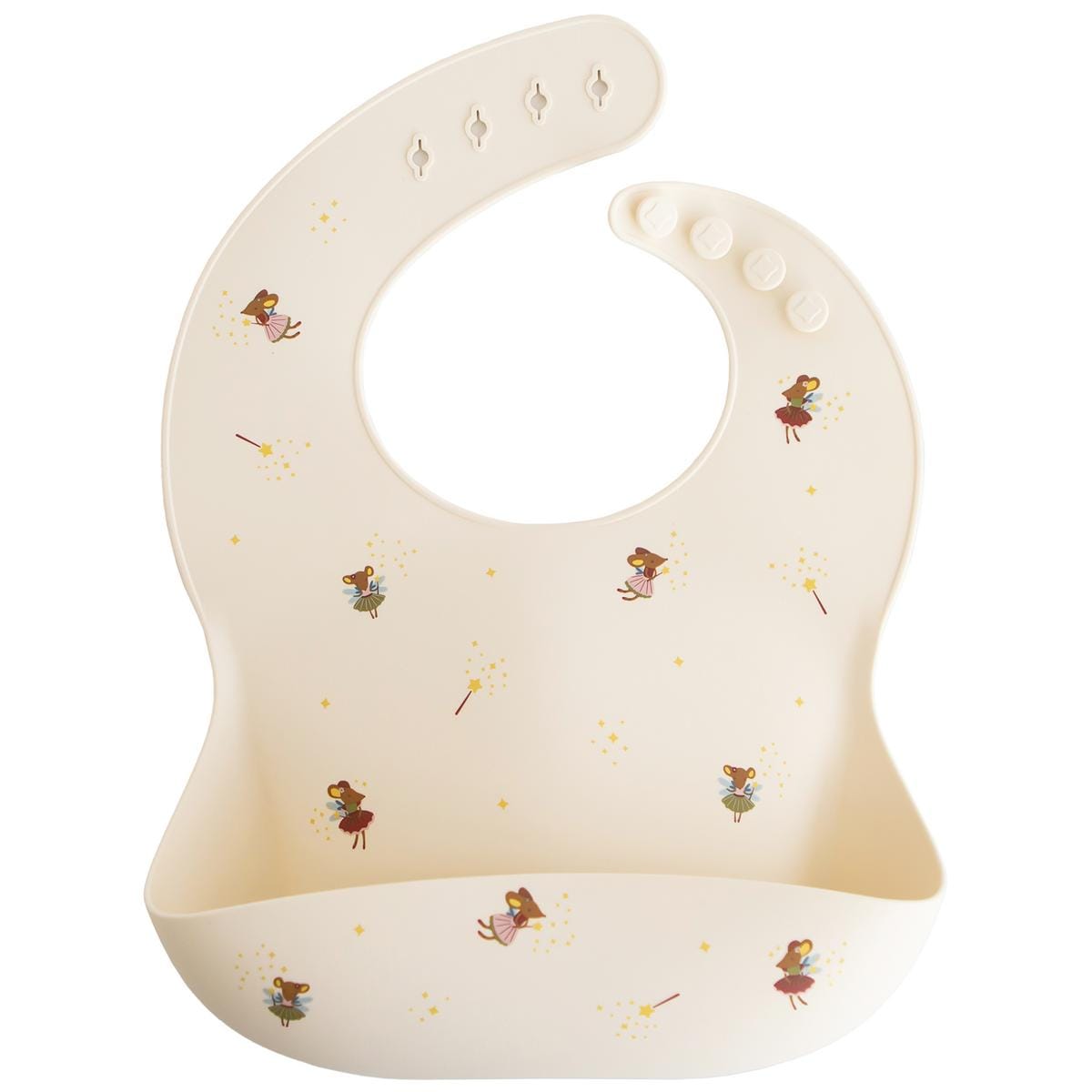Mushie Silicone Baby Bib - Fairy Mice - SB-1061