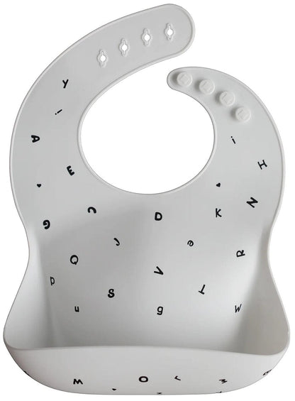 Mushie Silicone Baby Bib - Letters White - SB-1015