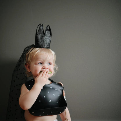 Mushie Silicone Baby Bib - Numbers Black - SB-1014