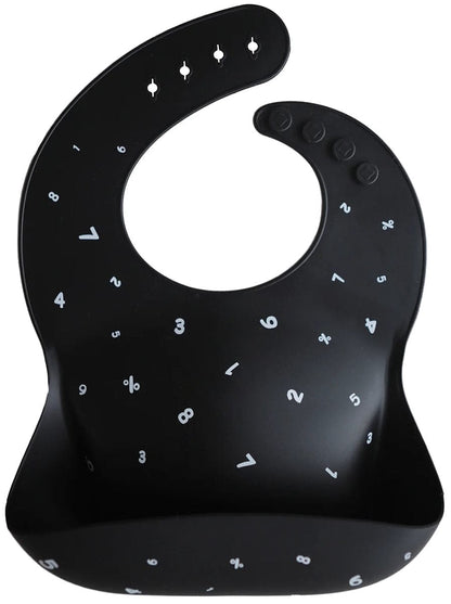 Mushie Silicone Baby Bib - Numbers Black - SB-1014