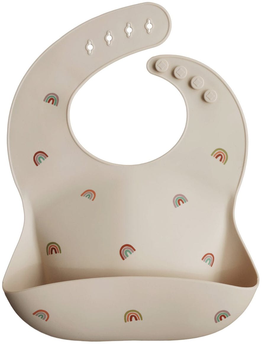 Mushie Silicone Baby Bib - Rainbows - SB-1041