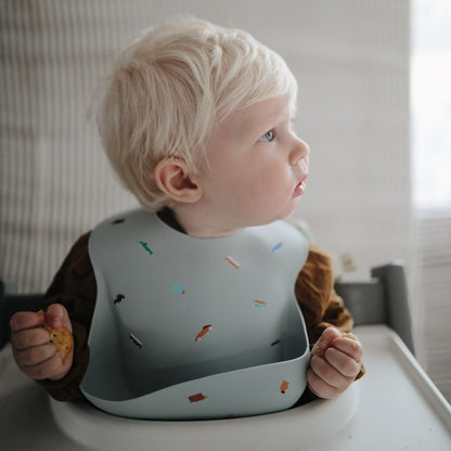 Mushie Silicone Baby Bib - Retro Cars - SB-1020