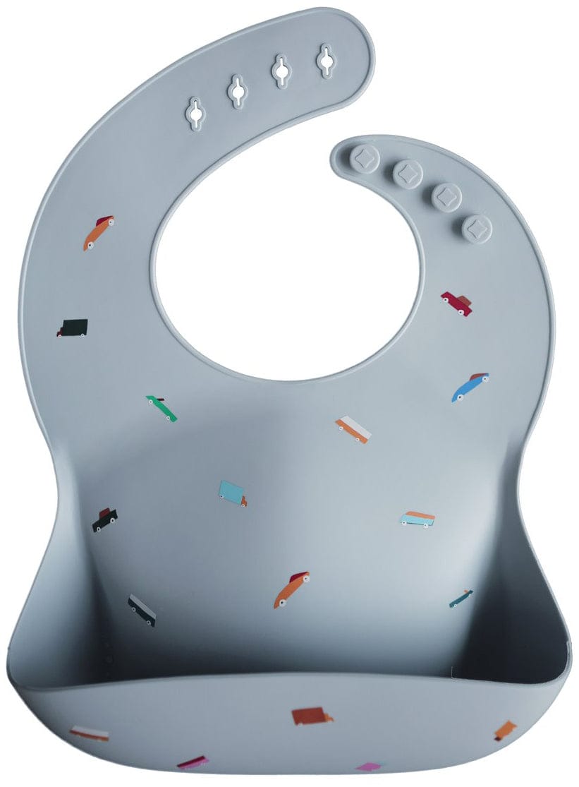 Mushie Silicone Baby Bib - Retro Cars - SB-1020