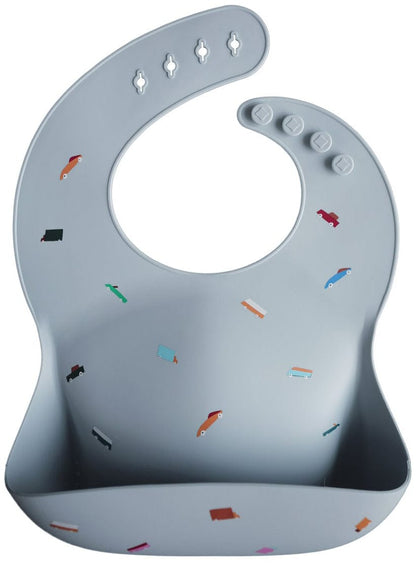 Mushie Silicone Baby Bib - Retro Cars - SB-1020