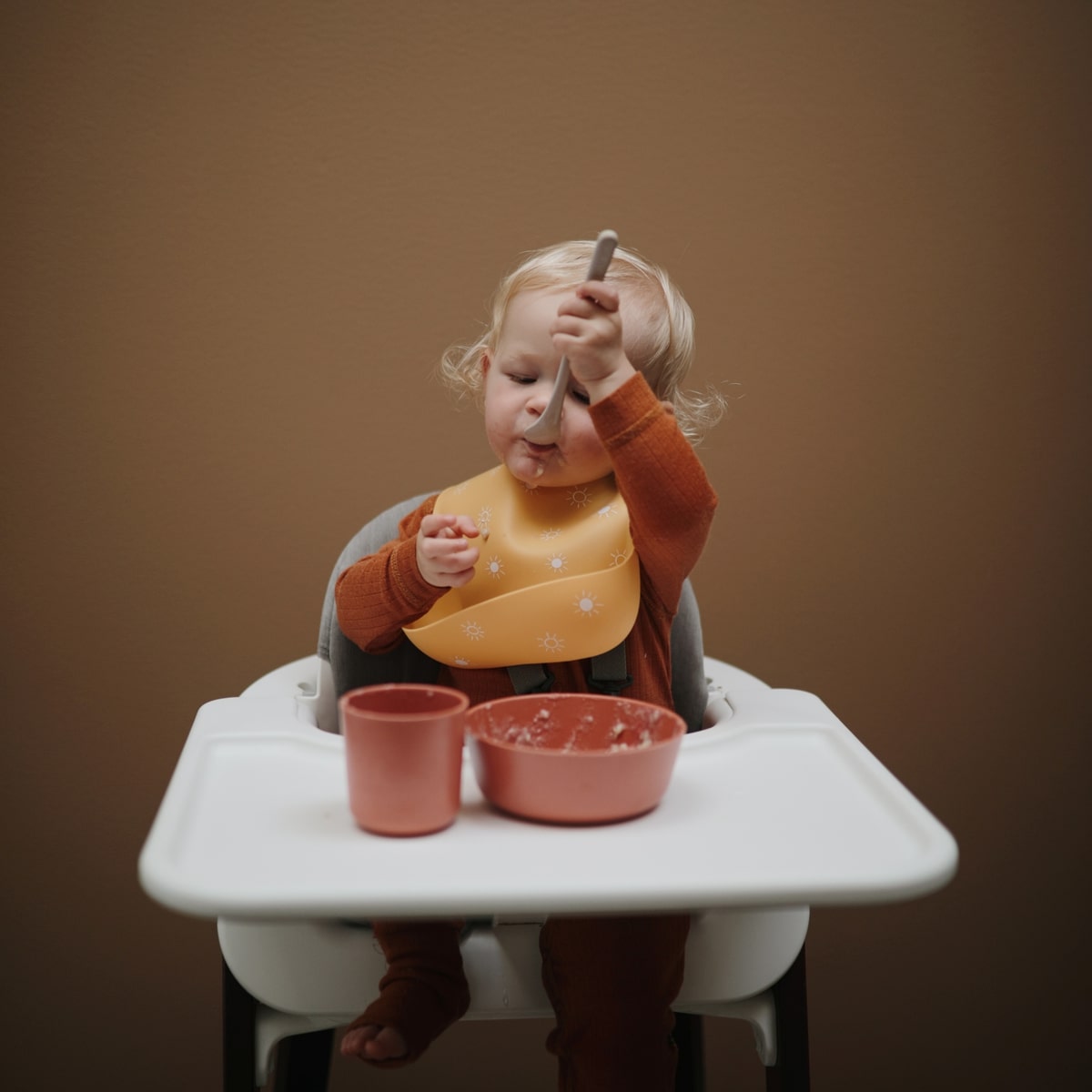 Mushie Silicone Baby Bib - Silver Sage - SB-1008