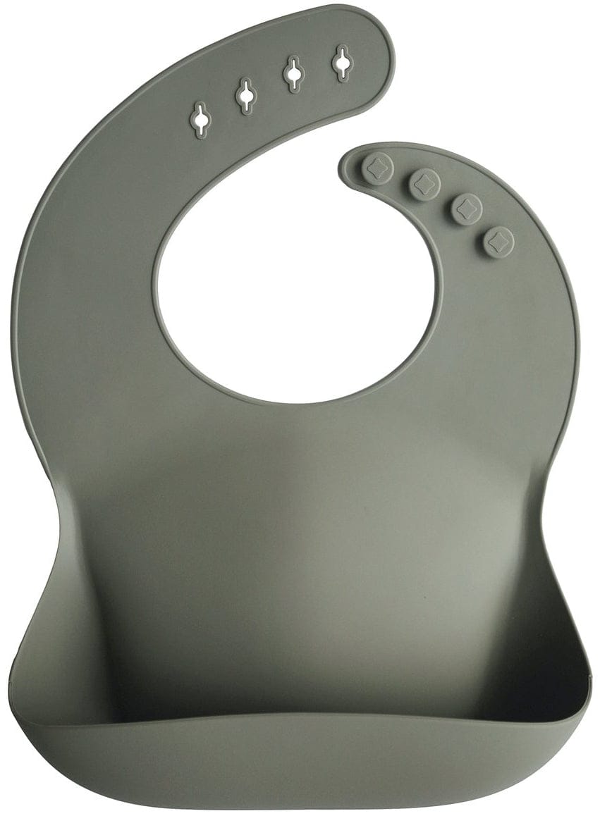 Mushie Silicone Baby Bib - Silver Sage - SB-1008