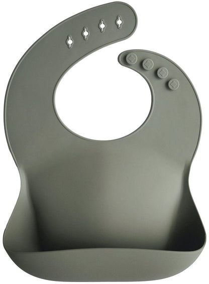 Mushie Silicone Baby Bib - Silver Sage - SB-1008