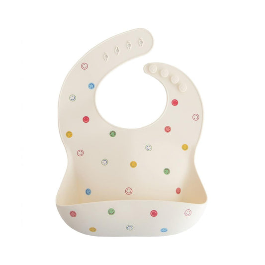 Mushie Silicone Baby Bib - Smiley Face - SB-1059