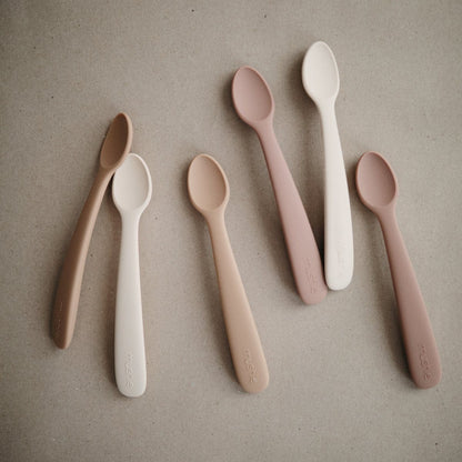 Mushie Silicone Feeding Spoon - Blush / Shifting Sand - MSS-202