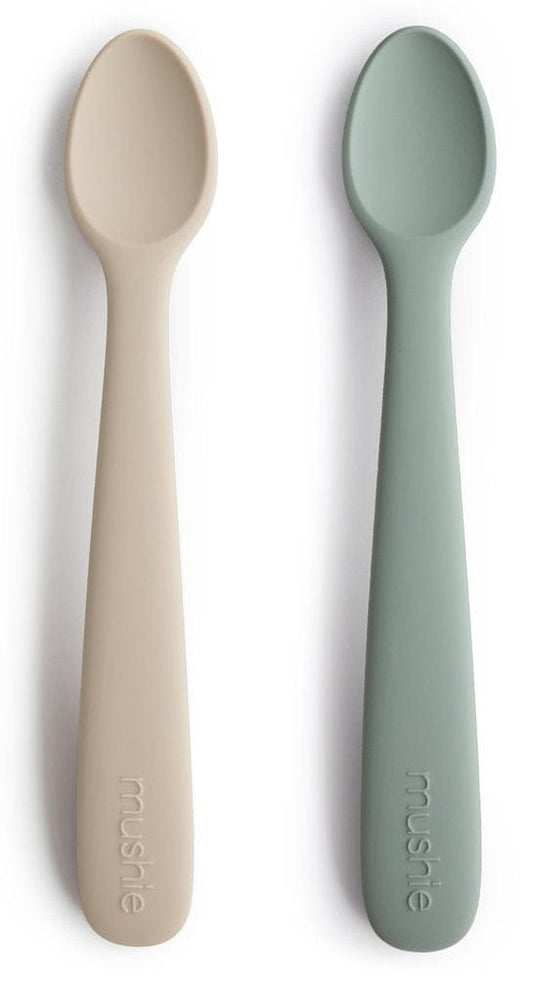 Mushie Silicone Feeding Spoon - Cambridge Blue / Shifting Sand - MSS-203