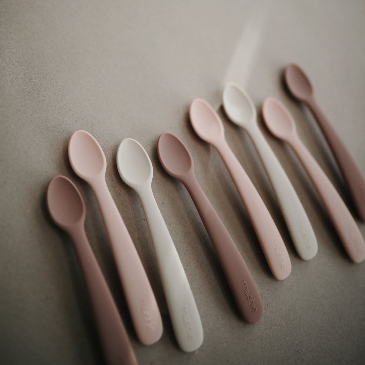 Mushie Silicone Feeding Spoon - Stone / Cloudy Mauve - MSS-200