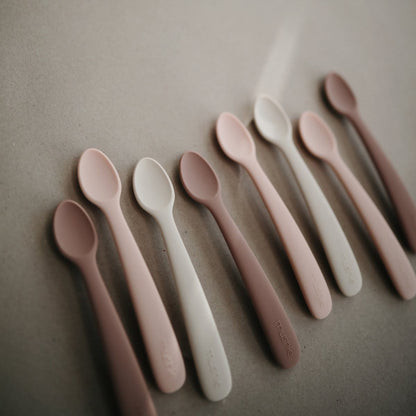 Mushie Silicone Feeding Spoon - Stone / Cloudy Mauve - MSS-200