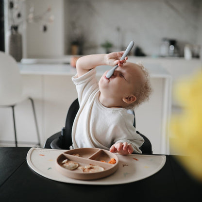 Mushie Silicone Feeding Spoon - Stone / Cloudy Mauve - MSS-200