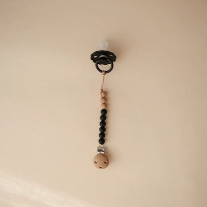 Mushie Silicone Pacifier Clip Eva - Black - MPC-9002
