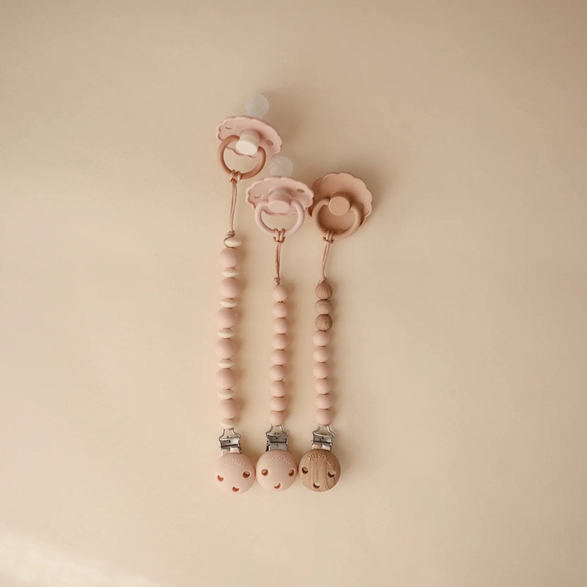 Mushie Silicone Pacifier Clip Eva - Blush - MPC-9003