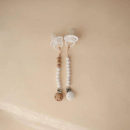 Mushie Silicone Pacifier Clip Eva - White - MPC-9017