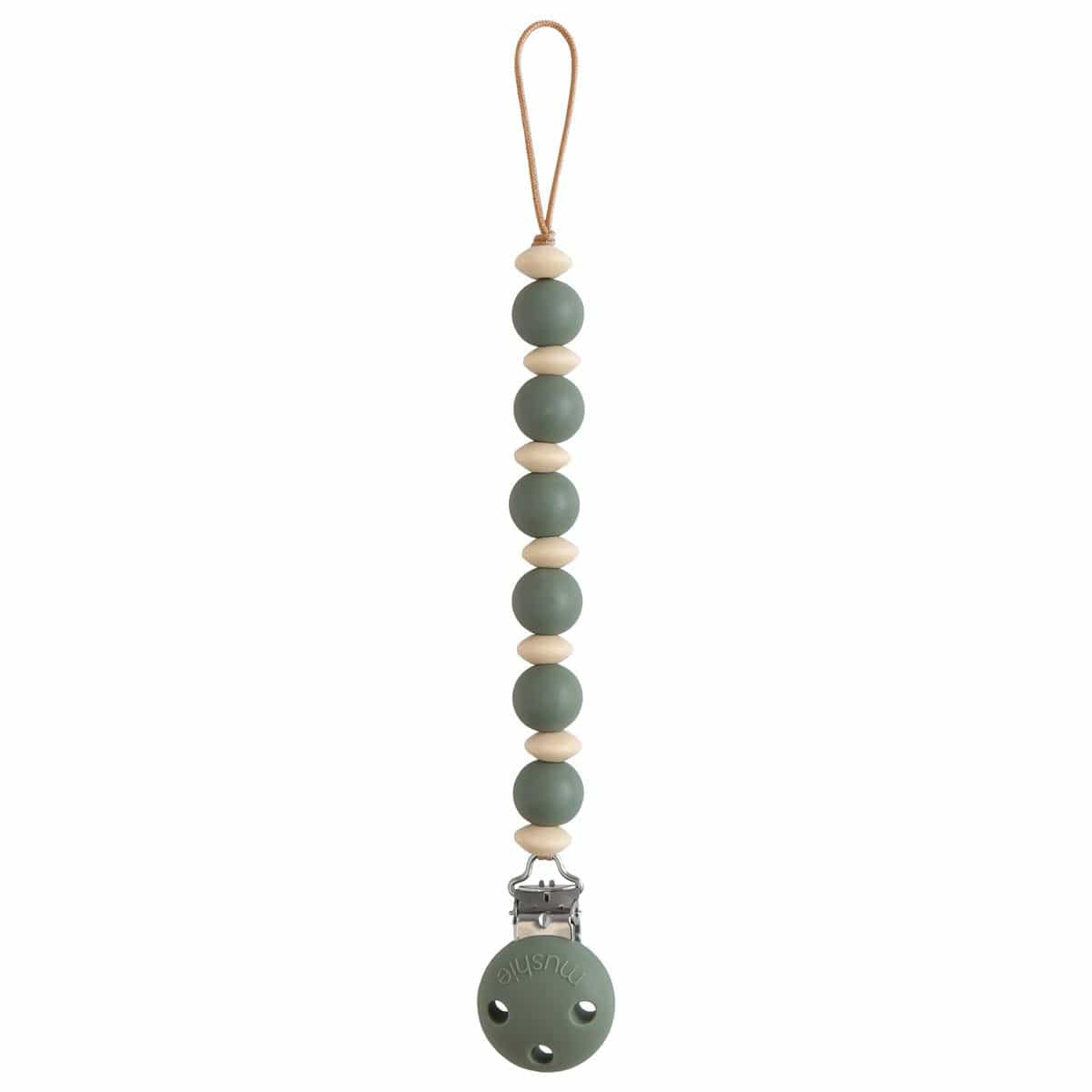 Mushie Silicone Pacifier Clip - Luna Dried Thyme - SMPC-4003