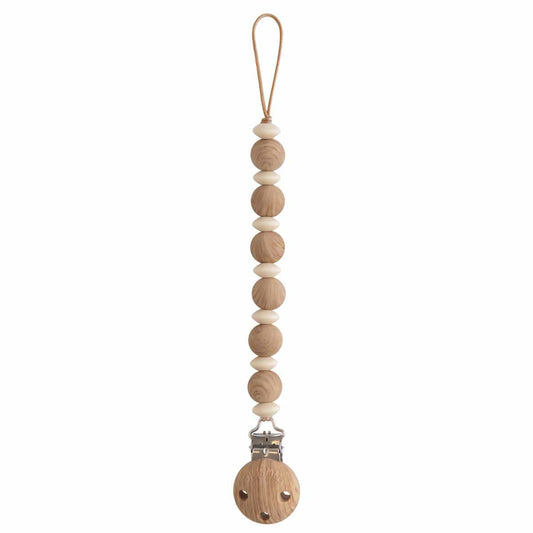 Mushie Silicone Pacifier Clip - Luna Faux Wood - SMPC-4001
