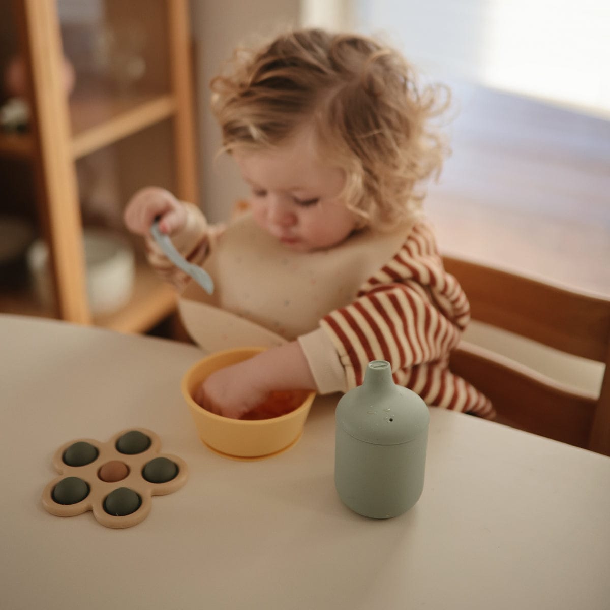 Mushie Silicone Sippy Cup - Cambridge Blue - SC-102