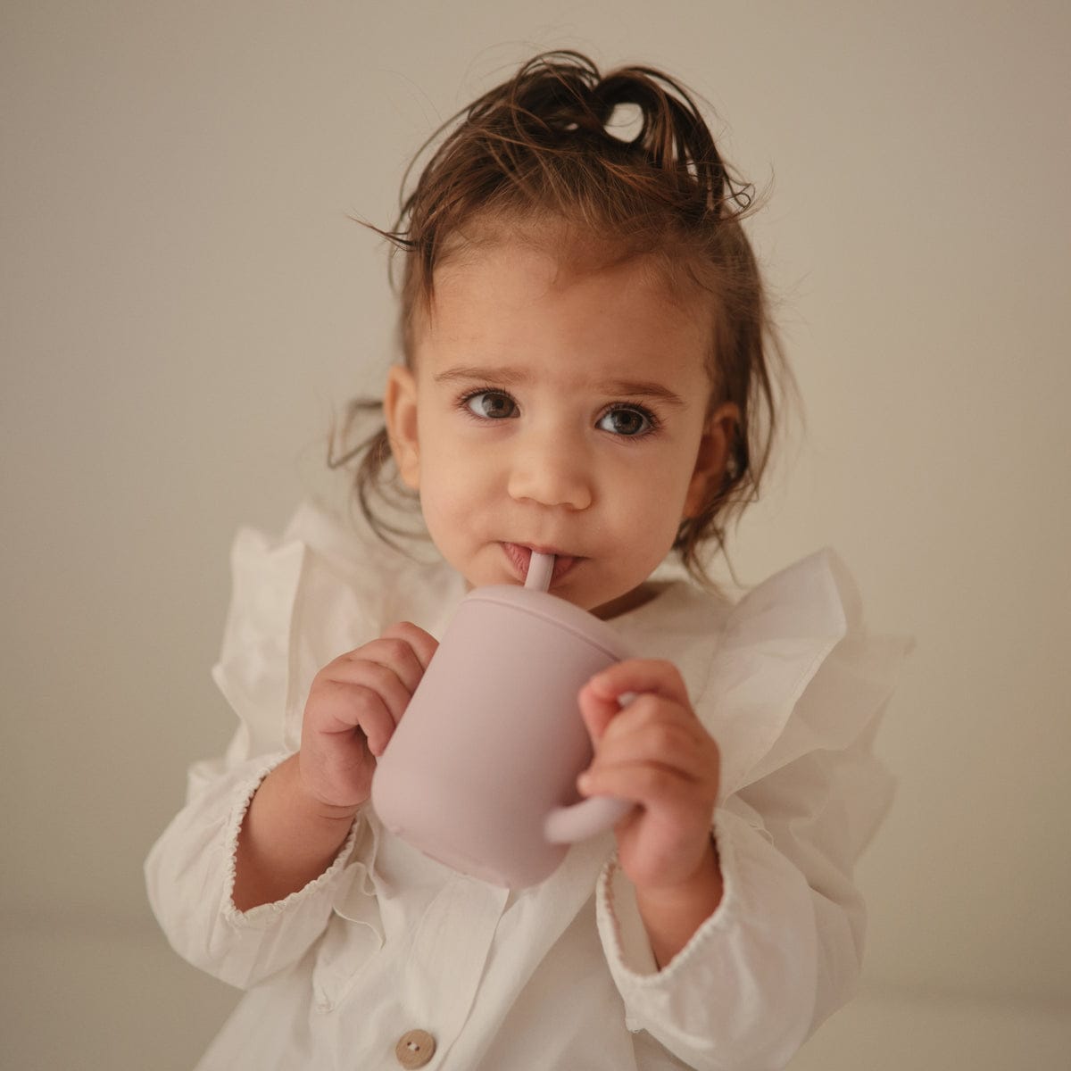 Mushie Silicone Training Cup + Straw - Blush - STC-103