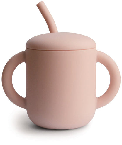 Mushie Silicone Training Cup + Straw - Blush - STC-103