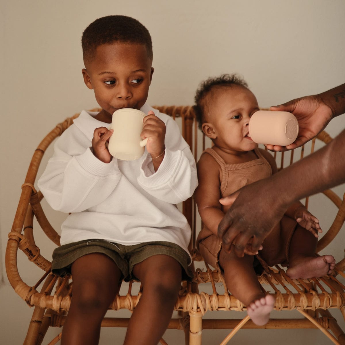 Mushie Silicone Training Cup + Straw - Shifting Sand - STC-104