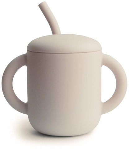 Mushie Silicone Training Cup + Straw - Shifting Sand - STC-104
