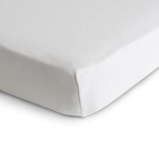 Mushie Stretchy Crib Sheet - White - SCS-1006
