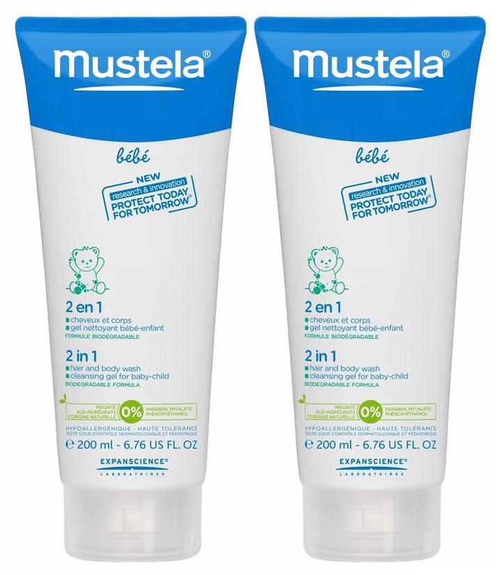 Mustela 2 in 1 Hair & Body Wash, 6.76 oz - 2 Pack - 1073-2PK