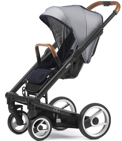 Mutsy Igo Stroller, Urban Collection - Black/White & Blue - IGOBUNW&B