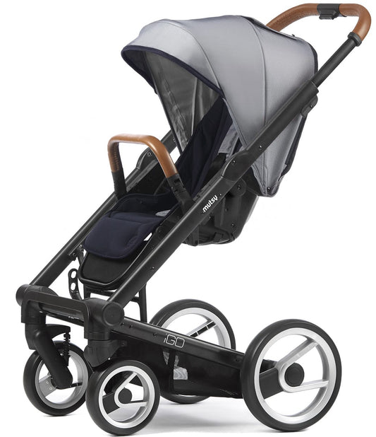 Mutsy Igo Stroller, Urban Collection - Black/White & Blue - IGOBUNW&B