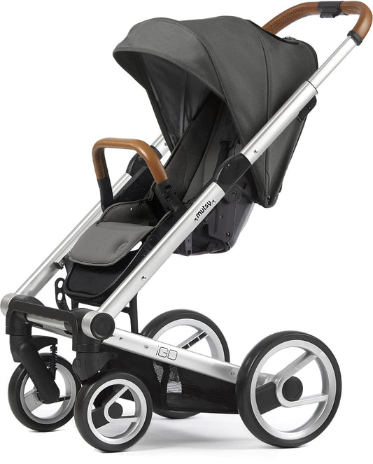 Mutsy Igo Stroller, Urban Collection - Silver/Dark Grey - IGOSUNDGREY