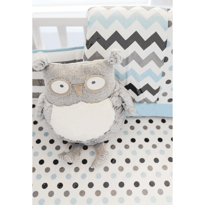 My Baby Sam Chevron Baby Aqua 3 Piece Crib Bedding Set